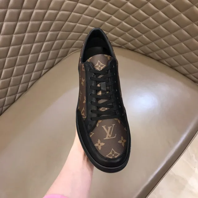 Louis Vuitton Monogram Canvas and Black Leather Low-Top Lifestyle Sneaker 4