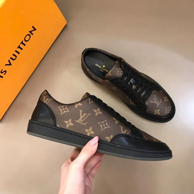 Louis Vuitton Monogram Canvas and Black Leather Low-Top Lifestyle Sneaker 6