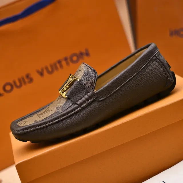 Louis Vuitton Monogram Canvas and Leather Loafers 5
