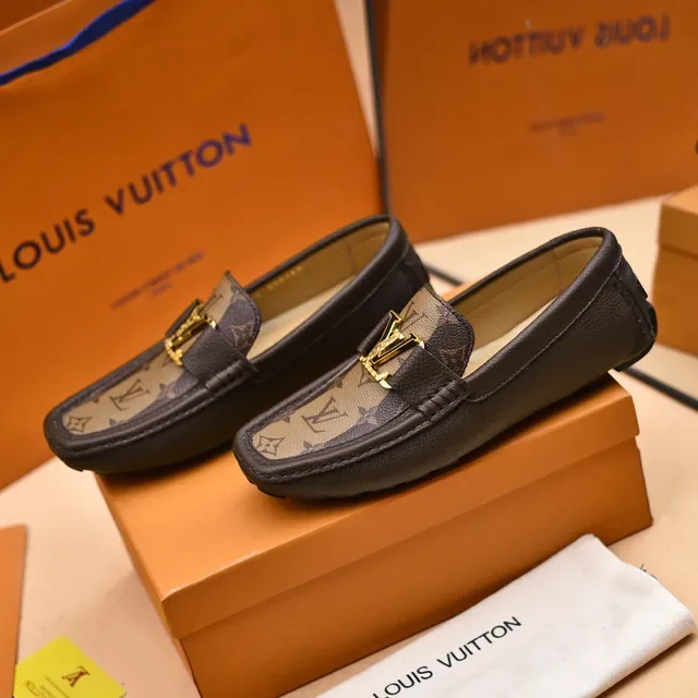 Louis Vuitton Monogram Canvas and Leather Loafers 8