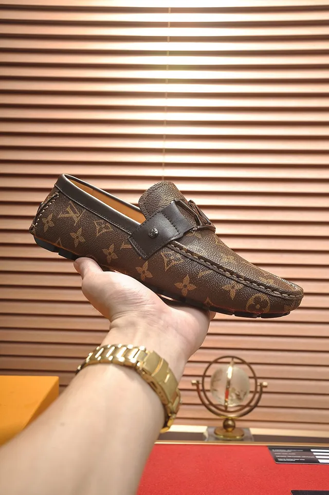 Louis Vuitton Monogram Canvas Leather Strap Loafers 7