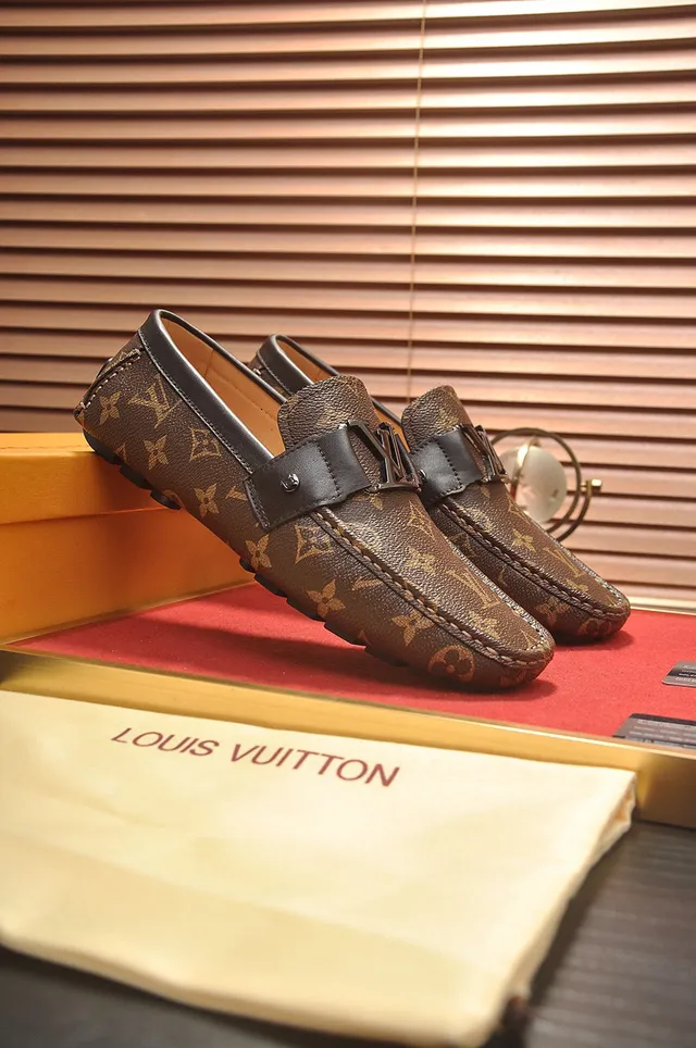 Louis Vuitton Monogram Canvas Leather Strap Loafers 8