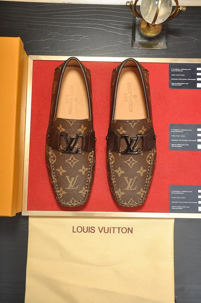 Louis Vuitton Monogram Canvas Leather Strap Loafers 9