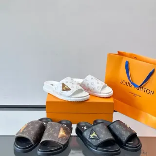 लुई विटन मोनोग्राम कैनवास स्लाइड स्लिपर्स