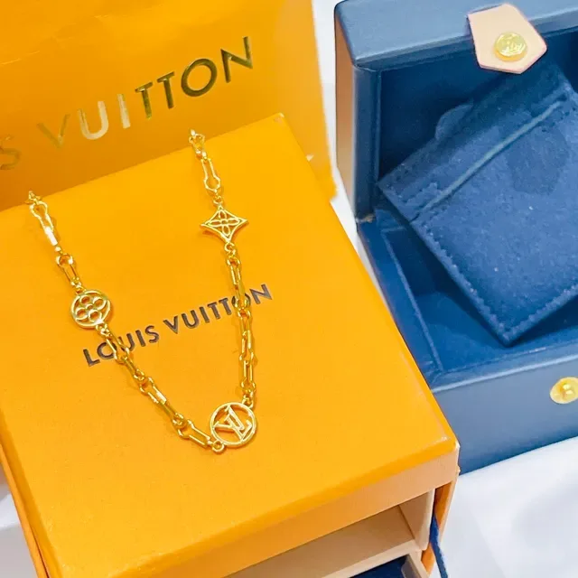 Louis Vuitton Monogram Chain Gold-Tone Geometric Charm Bracelet 2