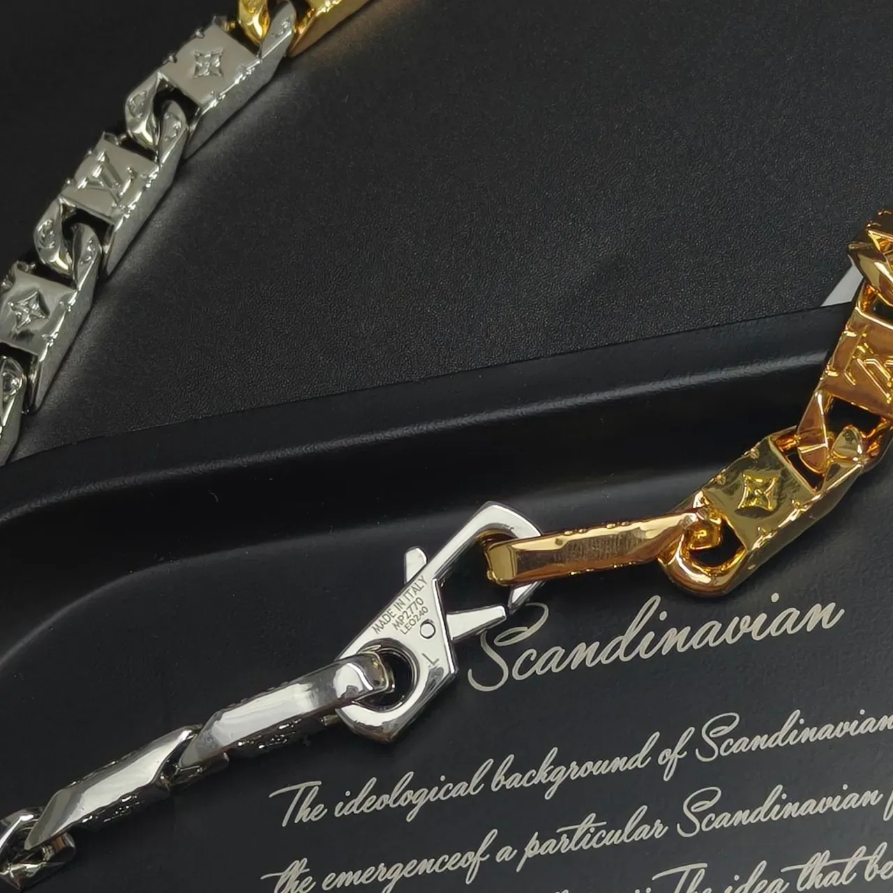 Louis Vuitton Monogram Chain Necklace Gold and Silver Tone Necklaces 3
