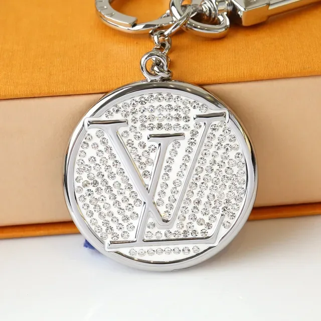 Louis Vuitton Monogram Crystal Circle Keychain Bracelet 9