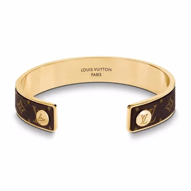 Louis Vuitton Monogram Cuff Brown and Gold Bracelet 4