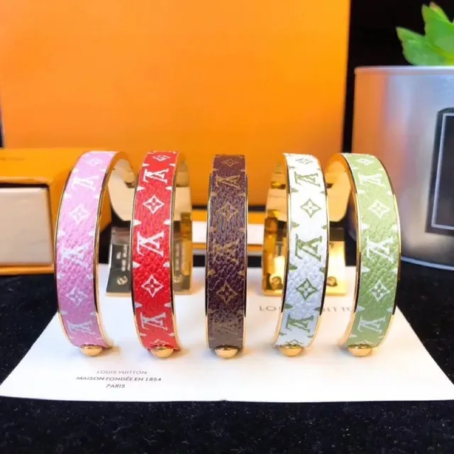 Louis Vuitton Monogram Cuff Brown and Gold Bracelet 8