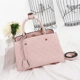 Louis Vuitton Monogram Embossed Pink Tote Bag