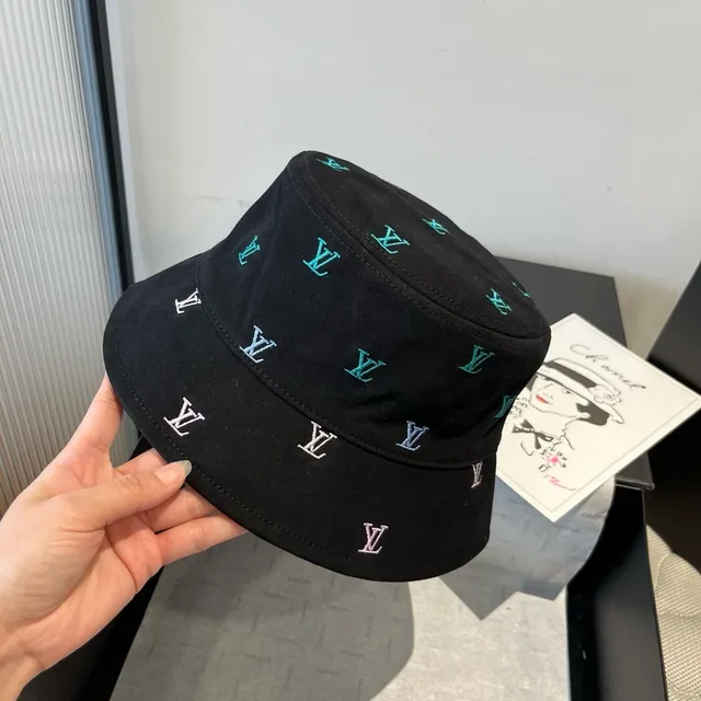 Louis Vuitton Monogram-Embroidered Black Bucket Hat 2