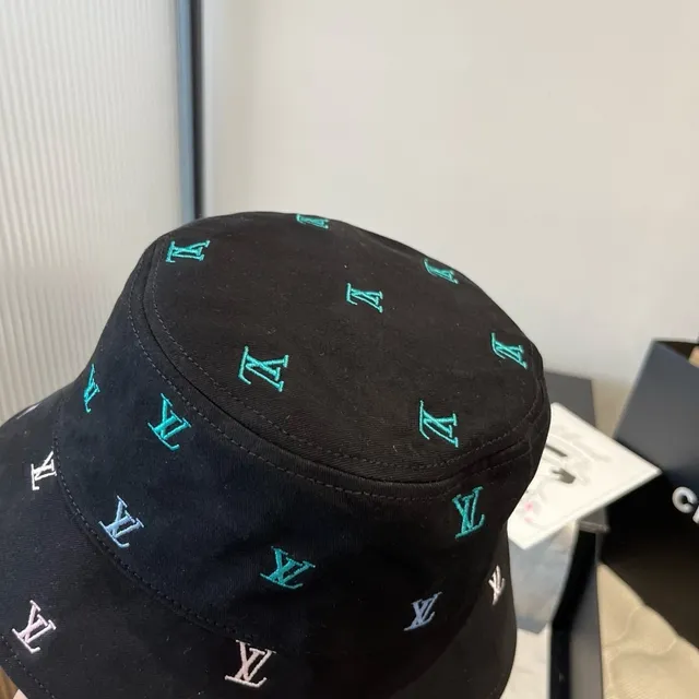 Louis Vuitton Monogram-Embroidered Black Bucket Hat 4