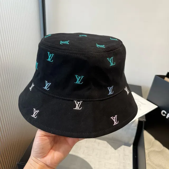 Louis Vuitton Monogram-Embroidered Black Bucket Hat 5