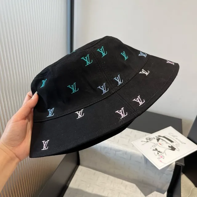 Louis Vuitton Monogram-Embroidered Black Bucket Hat 6