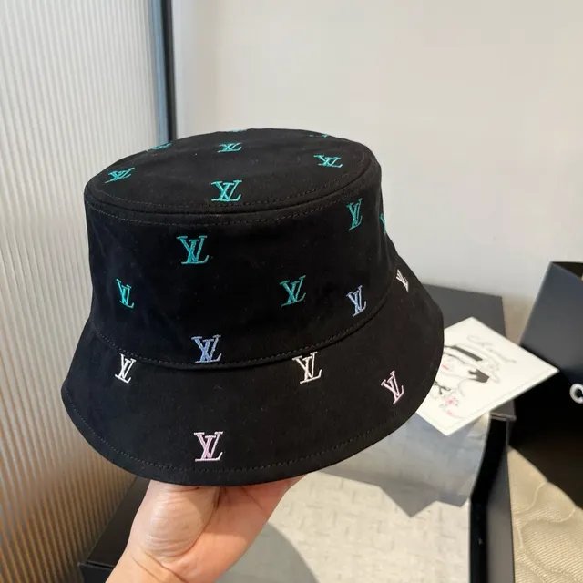 Louis Vuitton Monogram-Embroidered Black Bucket Hat 8