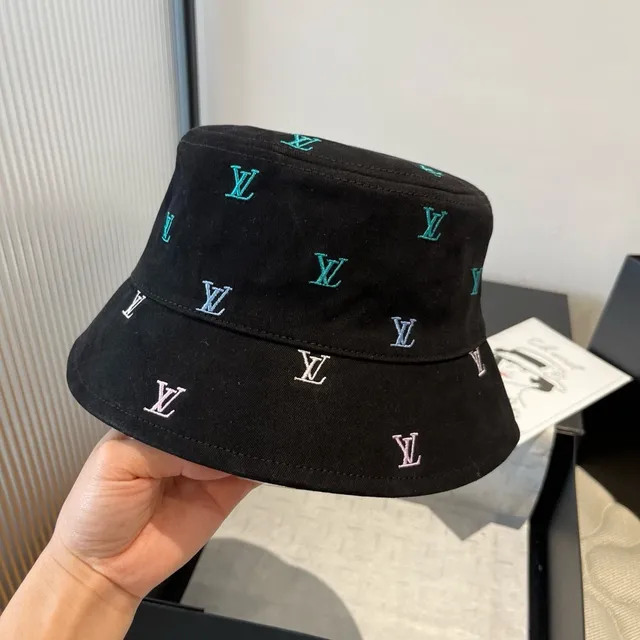 Louis Vuitton Monogram-Embroidered Black Bucket Hat 9