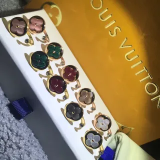 Louis Vuitton Monogram Flower Multi-Stone Gold-Tone Rings