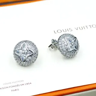 Louis Vuitton Monogram Flower Pavé Crystal Round Stud Earrings