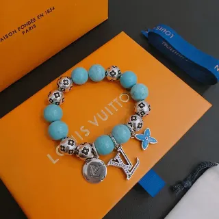 Louis Vuitton Monograma Flor Turquesa Pulsera de cuentas