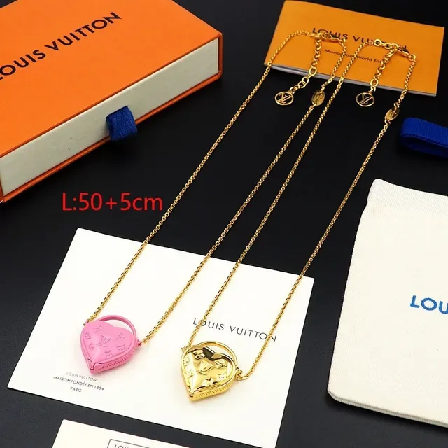 Louis Vuitton Monogram Heart Pendant Gold-Tone Necklace 7