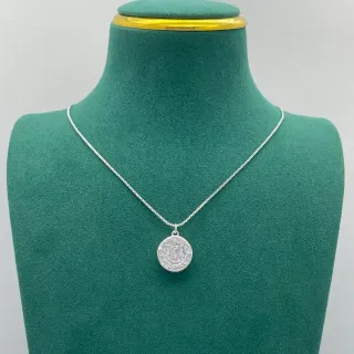 Louis Vuitton Monogram Medallion Silver-Tone Necklace