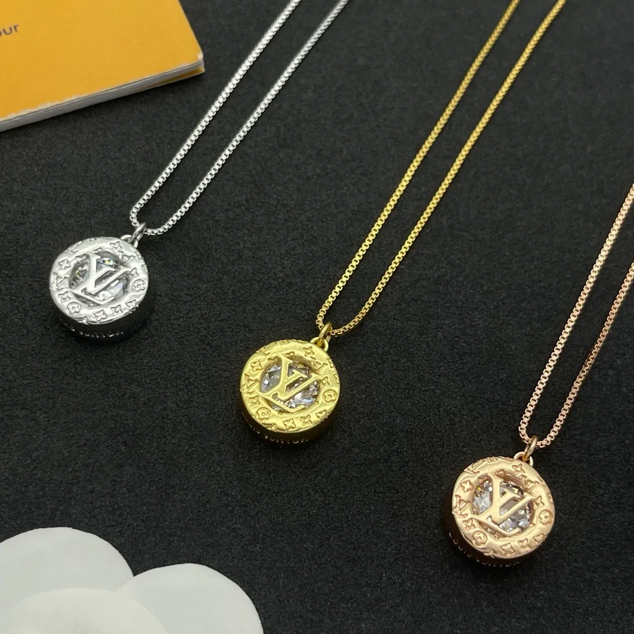 Louis Vuitton Monogram Medallion Silver-Tone Necklace 4