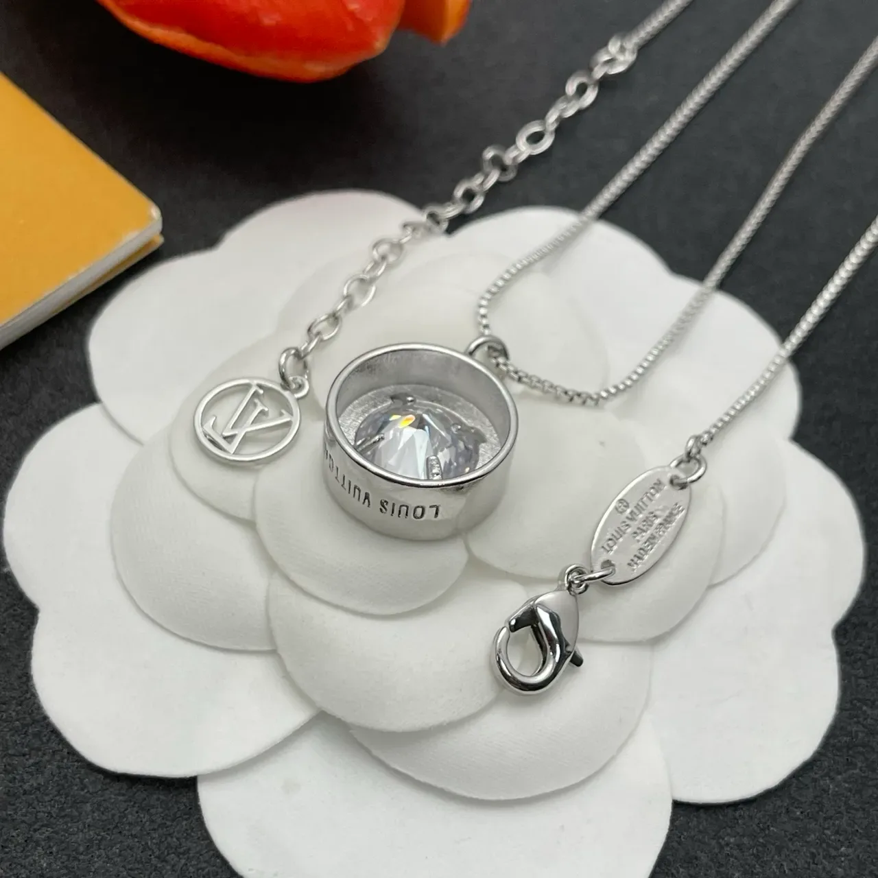 Louis Vuitton Monogram Medallion Silver-Tone Necklace 6