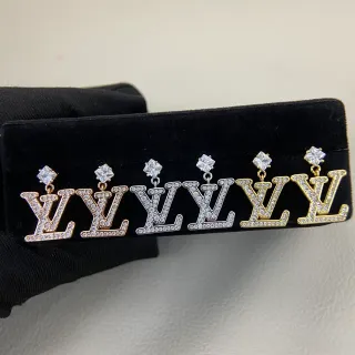 Louis Vuitton Monogram Pavé Crystal Dangling Earrings