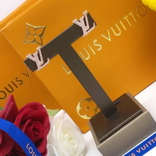 Louis Vuitton Monogram Pavé Crystal Rose Gold-Tone Stud Earrings 3