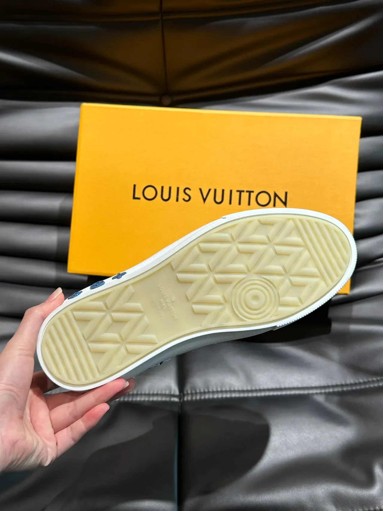 Louis Vuitton Monogram-Print White and Navy Lifestyle Sneakers 3