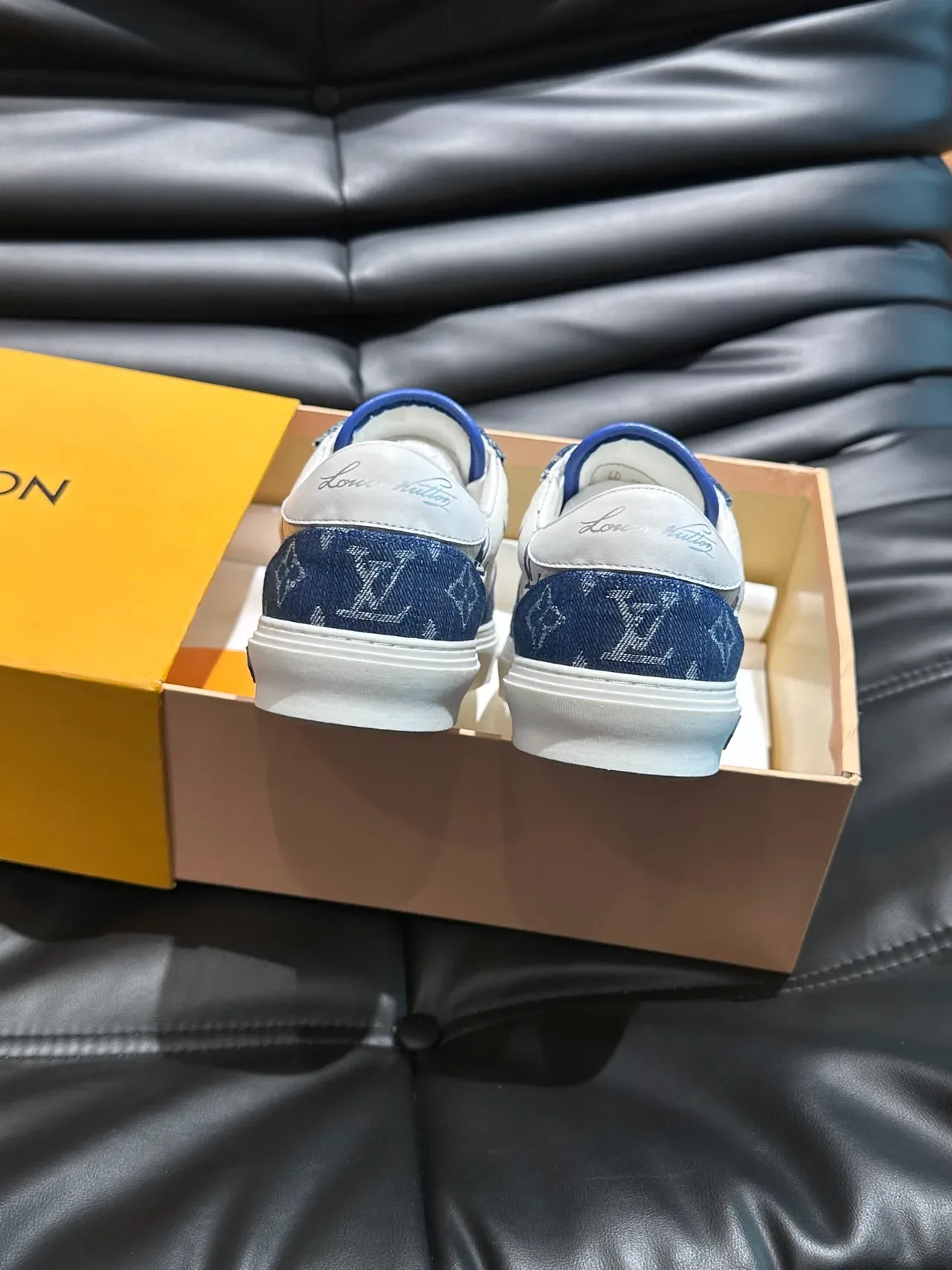 Louis Vuitton Monogram-Print White and Navy Lifestyle Sneakers 5