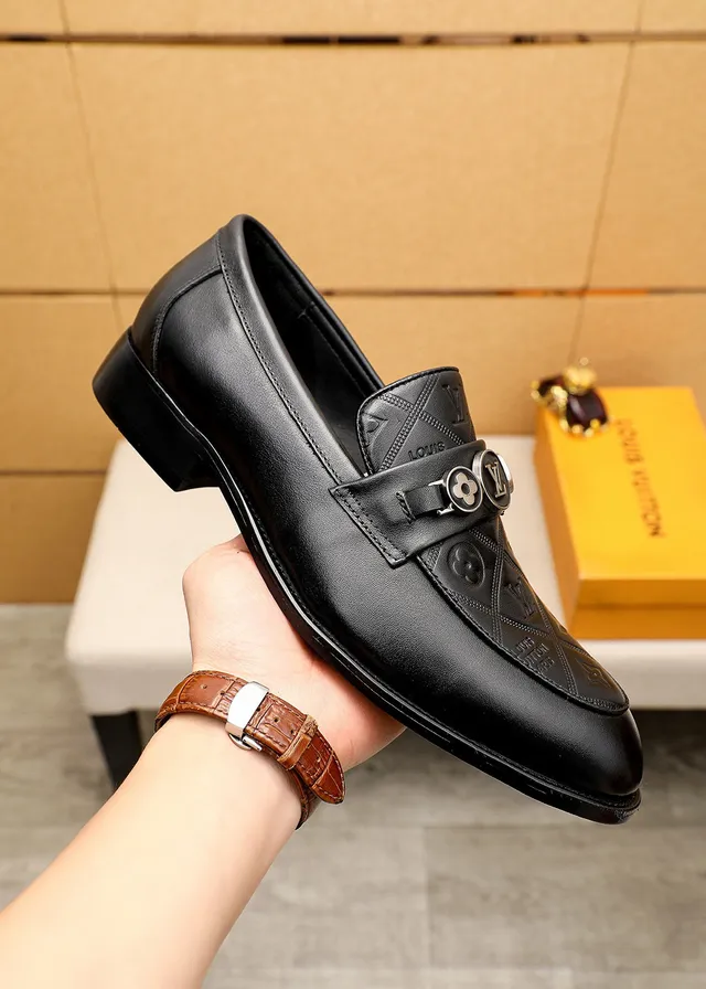 Louis Vuitton Monogram Quilted Loafer Black Leather Loafers 7