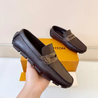 Louis Vuitton Monogram Strap Loafer 棕色皮革乐福鞋