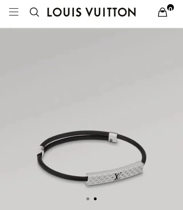 Bracelet Louis Vuitton Monogram World Rouge Navy Violet Caoutchouc et Métal Argenté 2