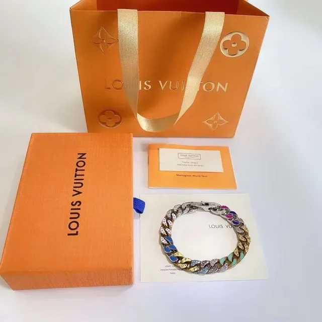 Louis Vuitton Monogram World Tour Multicolor Enamel Chain Bracelet 3