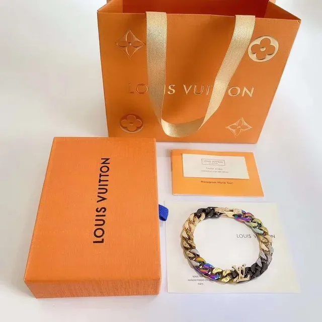 Louis Vuitton Monogram World Tour Multicolor Enamel Chain Bracelet 5