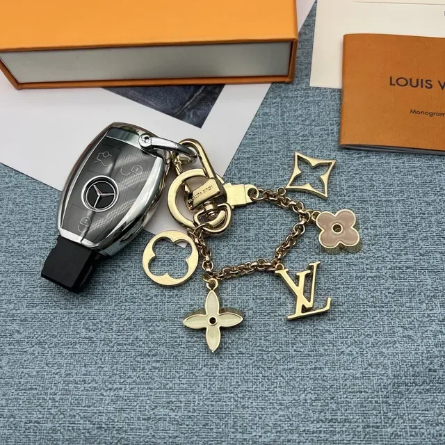 Louis Vuitton Multi Charm Gold-Tone Enamel Keychain Bracelet 6