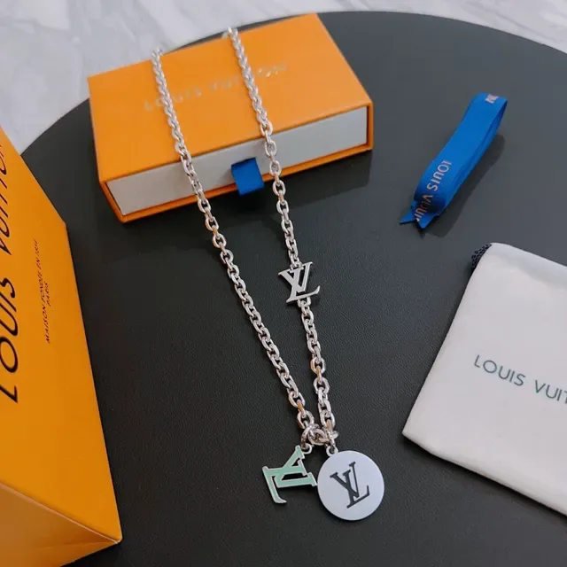 Louis Vuitton Multi-Charm Monogram Pendant Silver Necklace 4