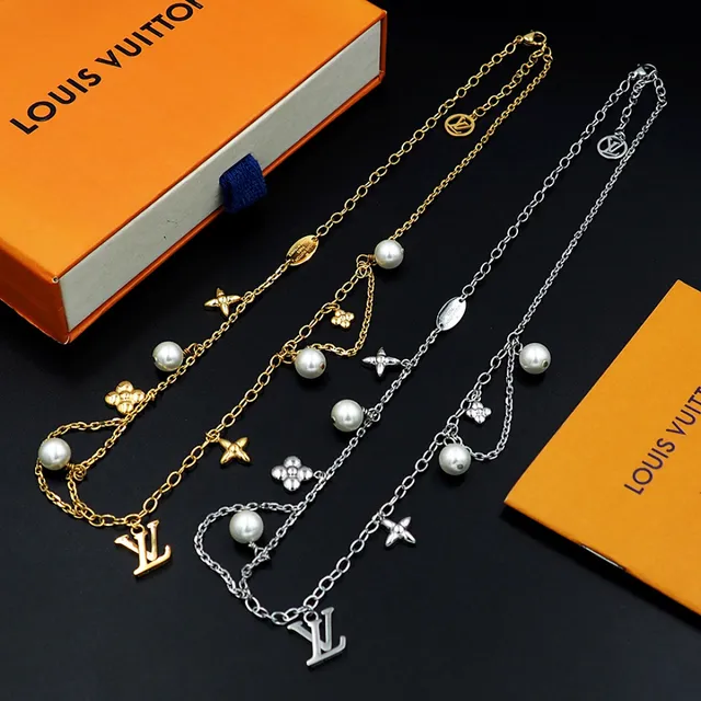 Louis Vuitton Multi-Charms Gold-Tone Pearl Necklace 9