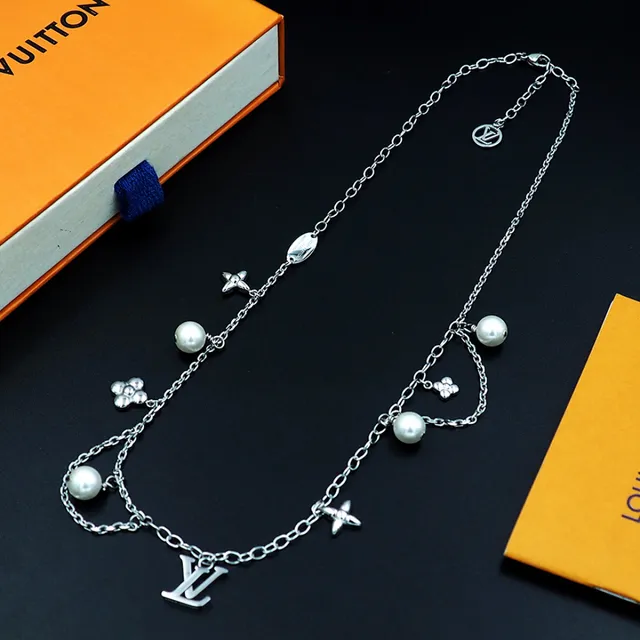 Louis Vuitton Multi-Charms Gold-Tone Pearl Necklace 10