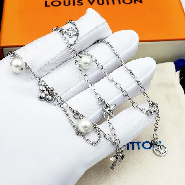 Louis Vuitton Multi-Charms Gold-Tone Pearl Necklace 11
