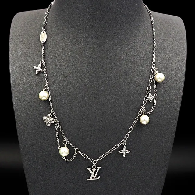 Louis Vuitton Multi-Charms Gold-Tone Pearl Necklace 12