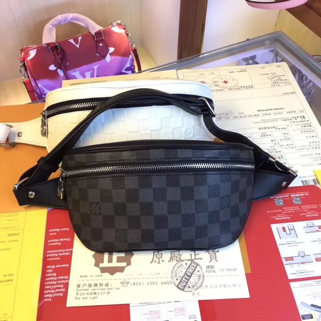 Louis Vuitton Multi Pochette Accessoires Belt Bag Black Monogram-Coated Canvas Dual-Zippered Fashion Belt Bag 9