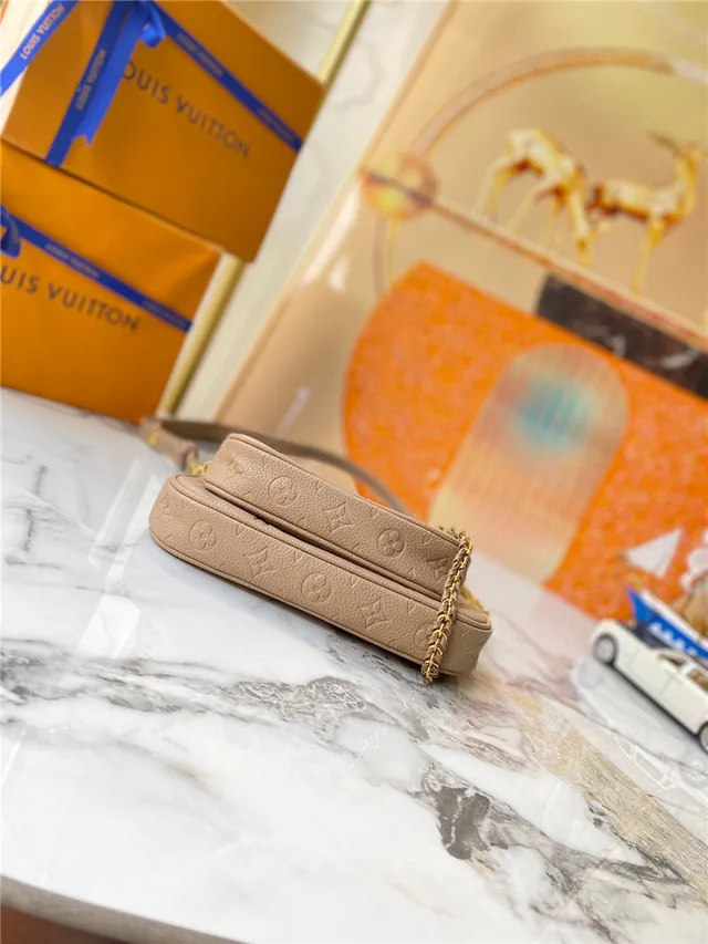 Louis Vuitton Multi Pochette Accessoires Black Gold Embossed Monogram Chain Strap Crossbody Bag 7