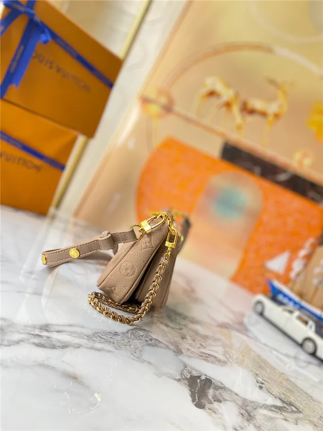 Louis Vuitton Multi Pochette Accessoires Black Gold Embossed Monogram Chain Strap Crossbody Bag 9
