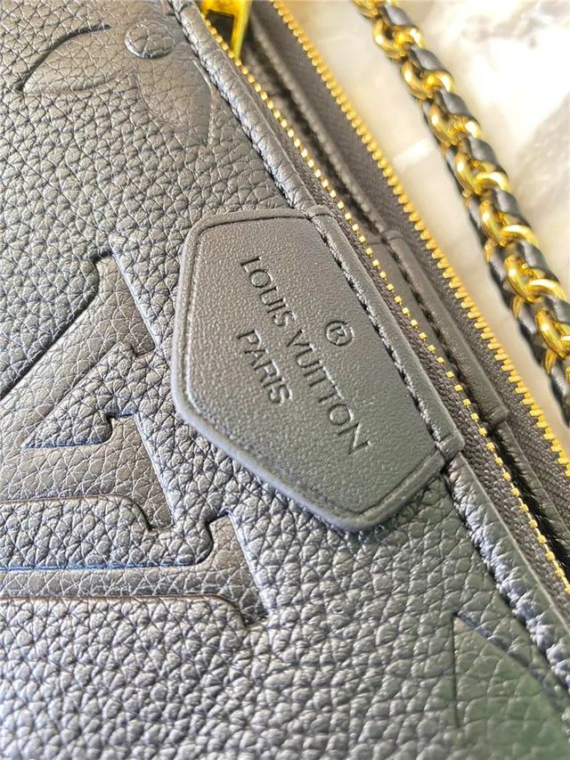 Louis Vuitton Multi Pochette Accessoires Black Gold Embossed Monogram Chain Strap Crossbody Bag 15