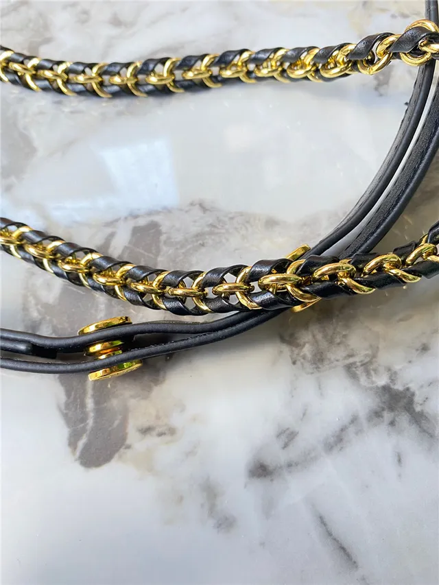 Louis Vuitton Multi Pochette Accessoires Black Gold Embossed Monogram Chain Strap Crossbody Bag 22
