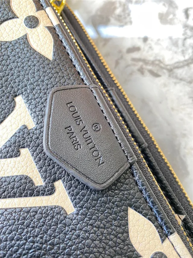 Louis Vuitton Multi Pochette Accessoires Black Gold Embossed Monogram Chain Strap Crossbody Bag 24