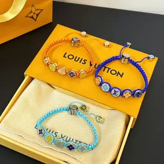 Louis Vuitton Multicolor Enamel Monogram Macramé Cord Bracelets
