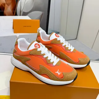 Louis Vuitton Orange and Tan Monogram Lifestyle Sneakers